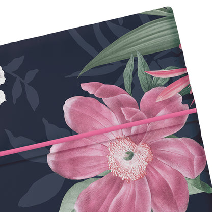 Drap plat satin de coton - Eclat nocturne Bleu foncé