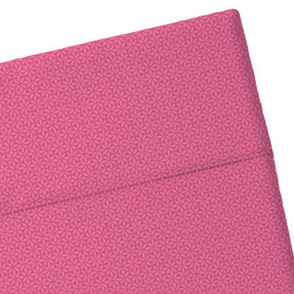 Drap plat satin de coton - Mila fleurs Rose