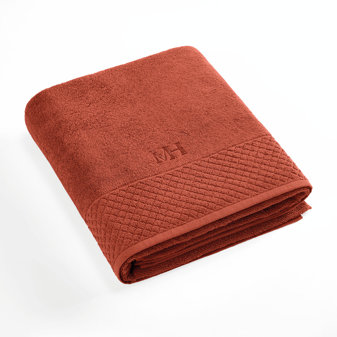 Bath towel combed cotton LT - Eden - 100 x 150 cm Terracotta