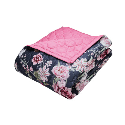 Bedspread cotton satin - Eclat nocturne Dark blue - 220 x 250 cm