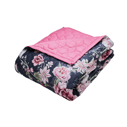 Bedspread cotton satin - Eclat nocturne Dark blue - 220 x 250 cm