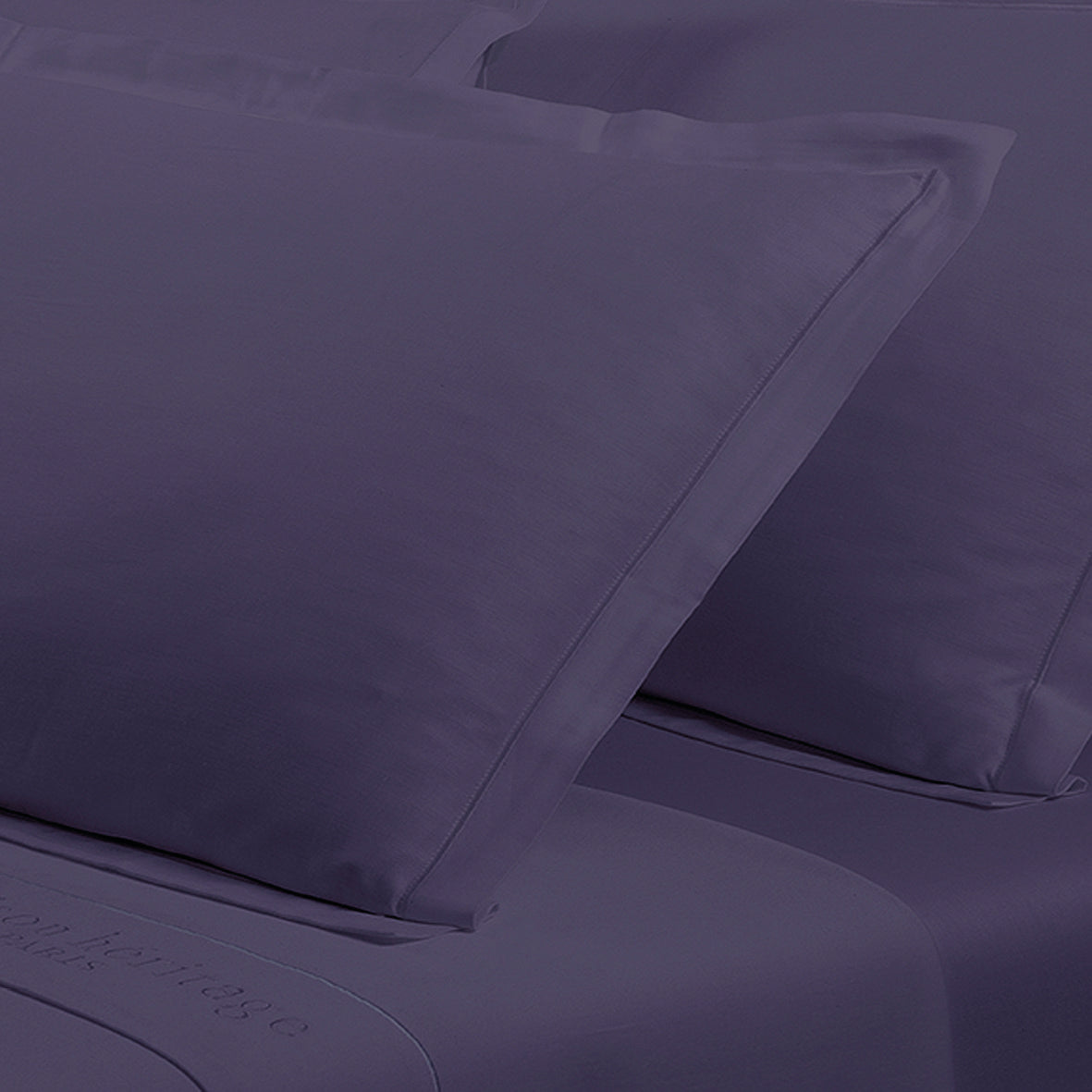 Taie d'oreiller satin de coton - Uni 1 baratta Bleu 06