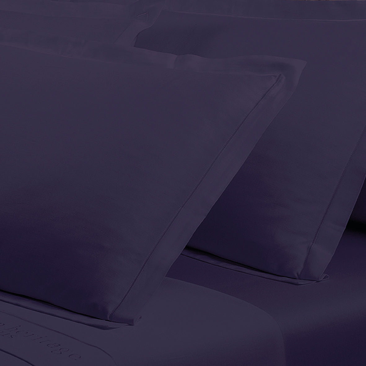 Taie d'oreiller satin de coton - Uni 1 baratta Bleu 04