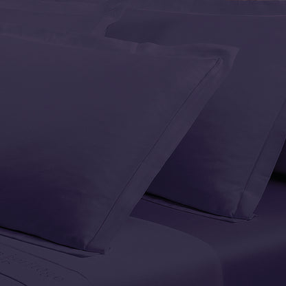 Taie d'oreiller satin de coton - Uni 1 baratta Bleu 04