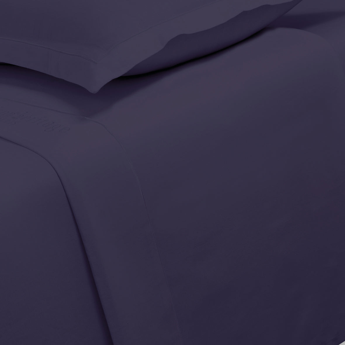 Drap plat satin de coton - Uni 1 baratta Bleu 04
