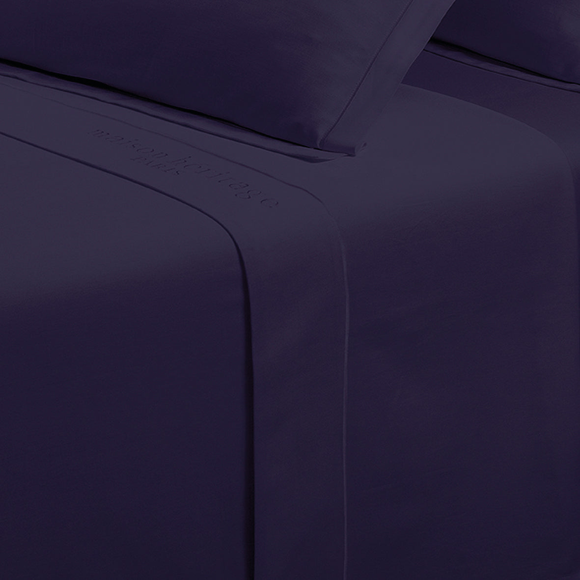 Drap plat satin de coton - Uni 1 baratta Bleu 04