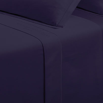 Drap plat satin de coton - Uni 1 baratta Bleu 04