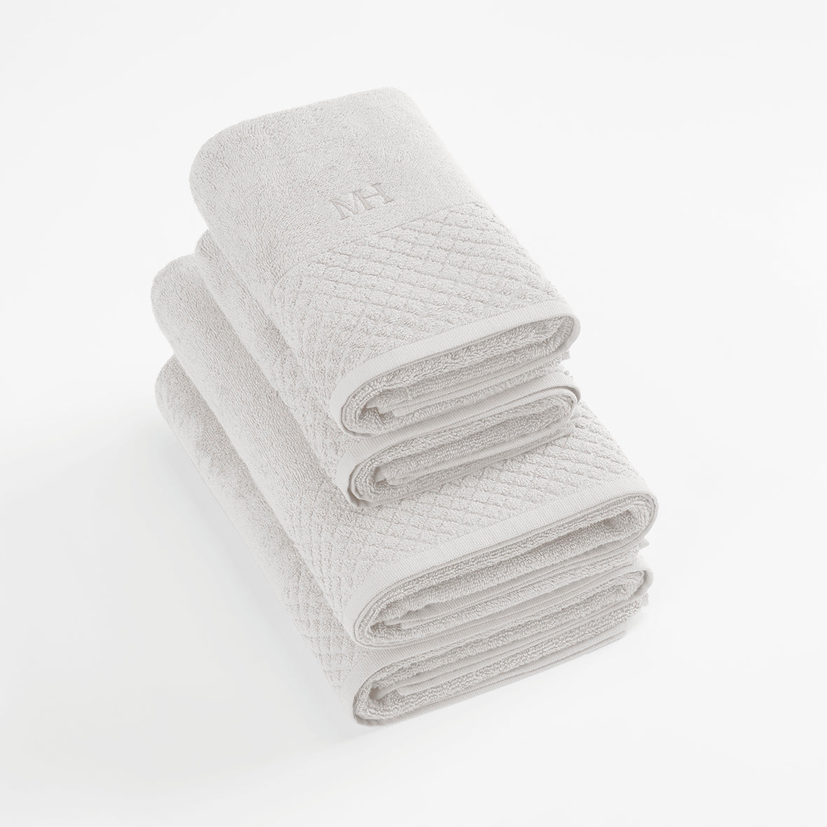 Hand towel + bath towel combed cotton LT - Eden White