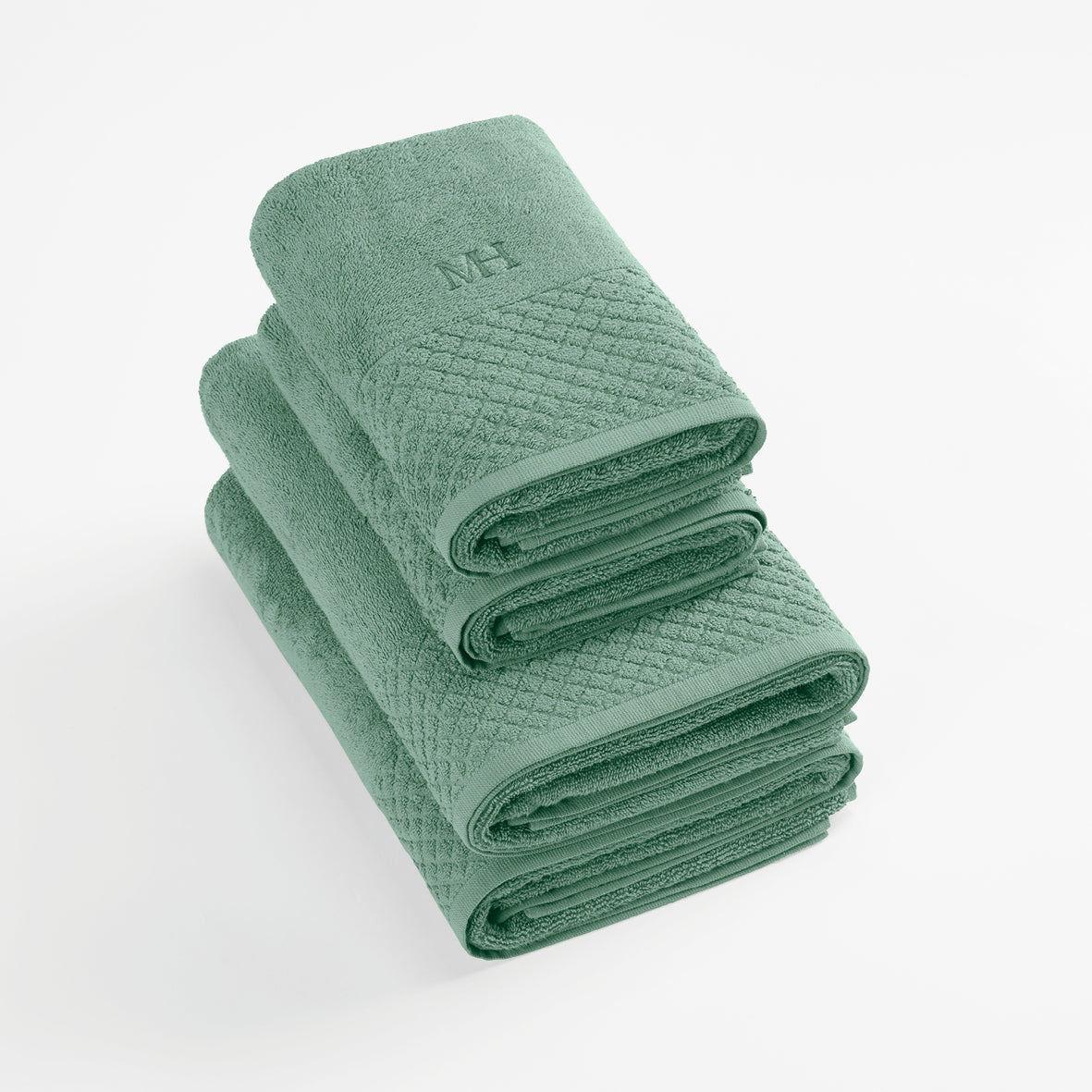 Hand towel + bath towel combed cotton LT - Eden Bottle green