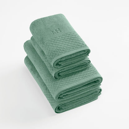 Hand towel + bath towel combed cotton LT - Eden Bottle green