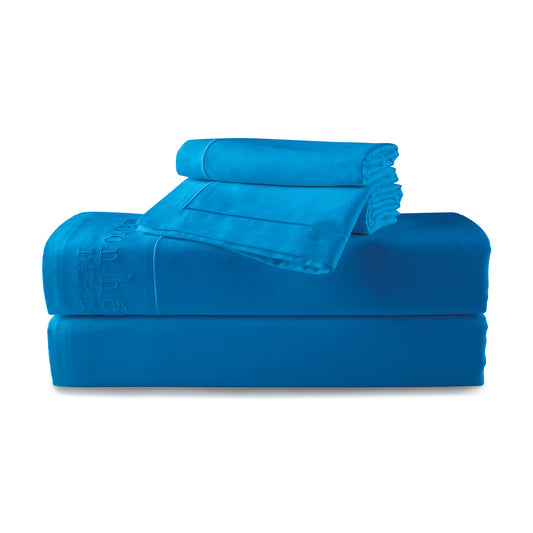 Sheet set cotton satin - Uni 1 baratta Blue 05