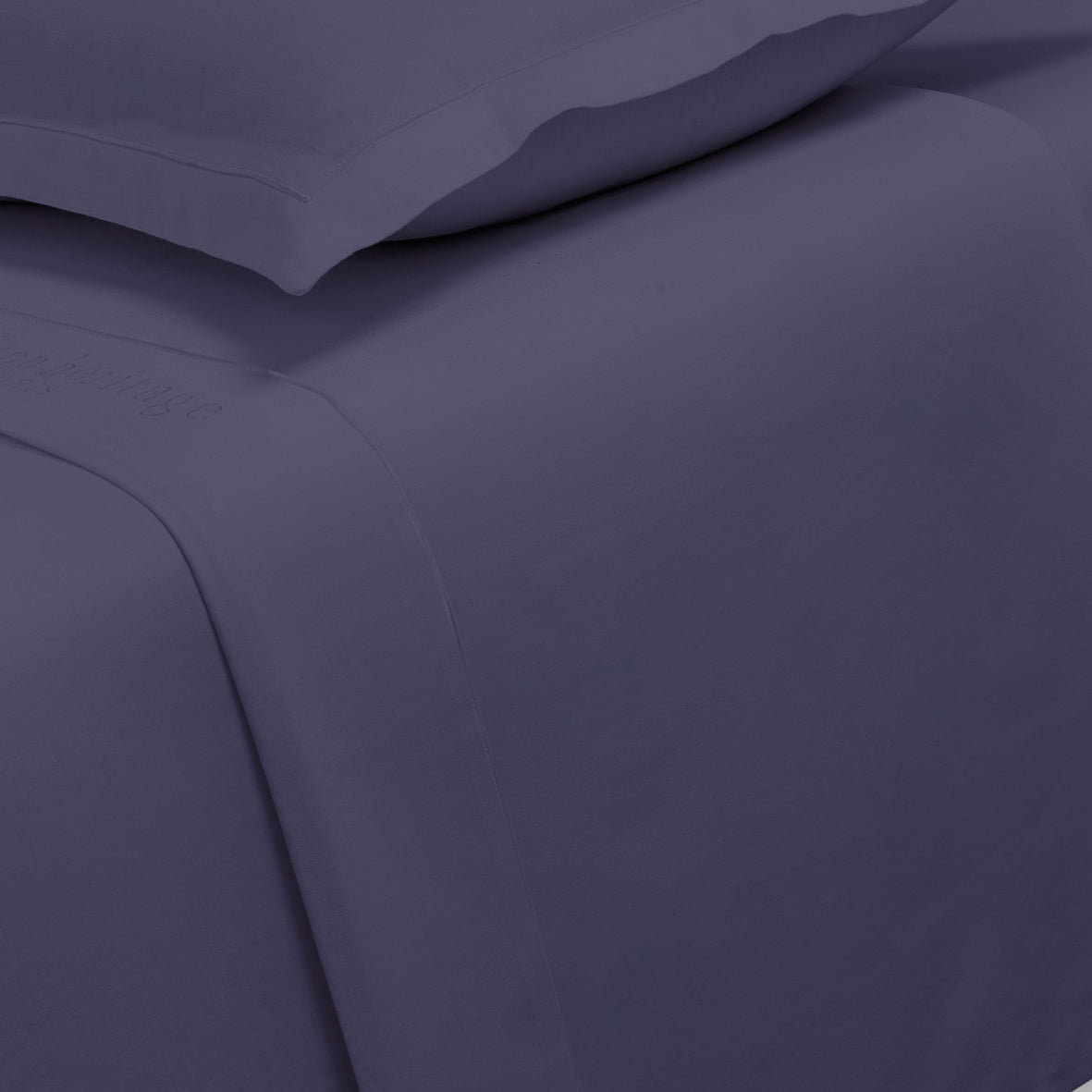Drap plat satin de coton - Uni 1 baratta Bleu 06