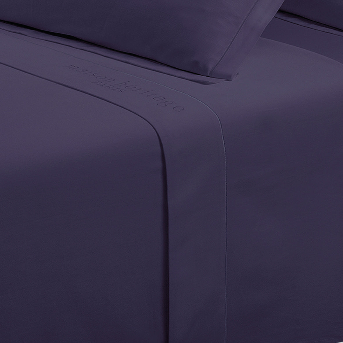 Drap plat satin de coton - Uni 1 baratta Bleu 06