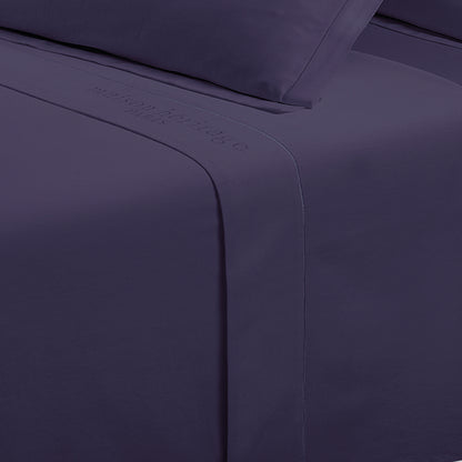 Drap plat satin de coton - Uni 1 baratta Bleu 06