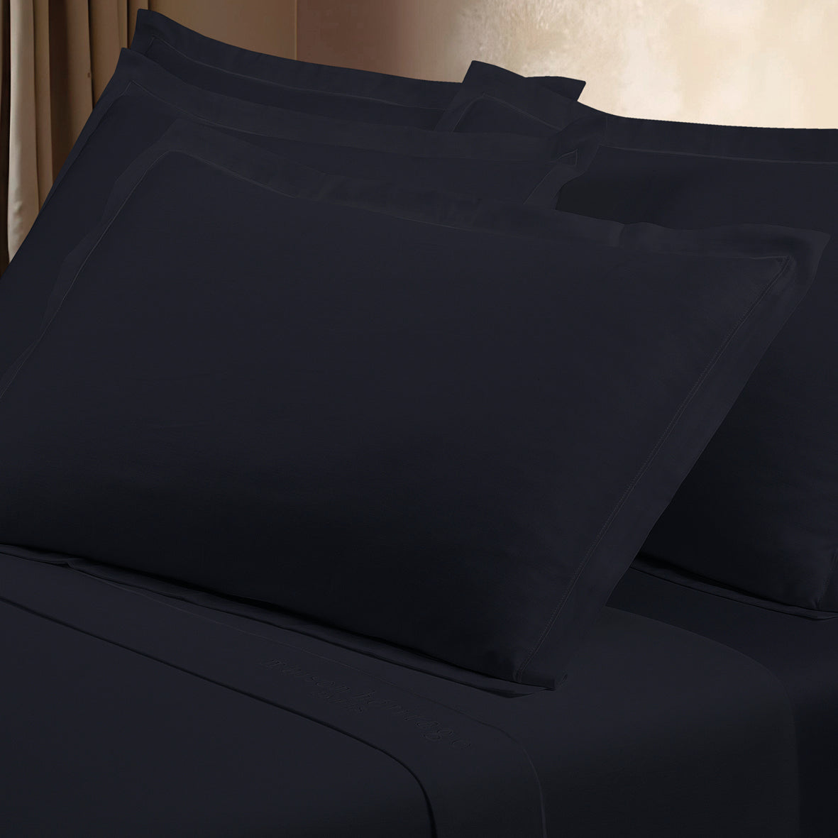 Taie d'oreiller satin de coton - Uni 1 baratta Blue 11