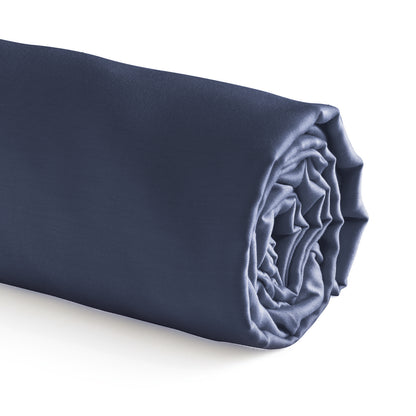 Fitted sheet cotton satin - Uni Blue 11