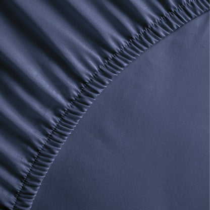 Fitted sheet cotton satin - Uni Blue 11