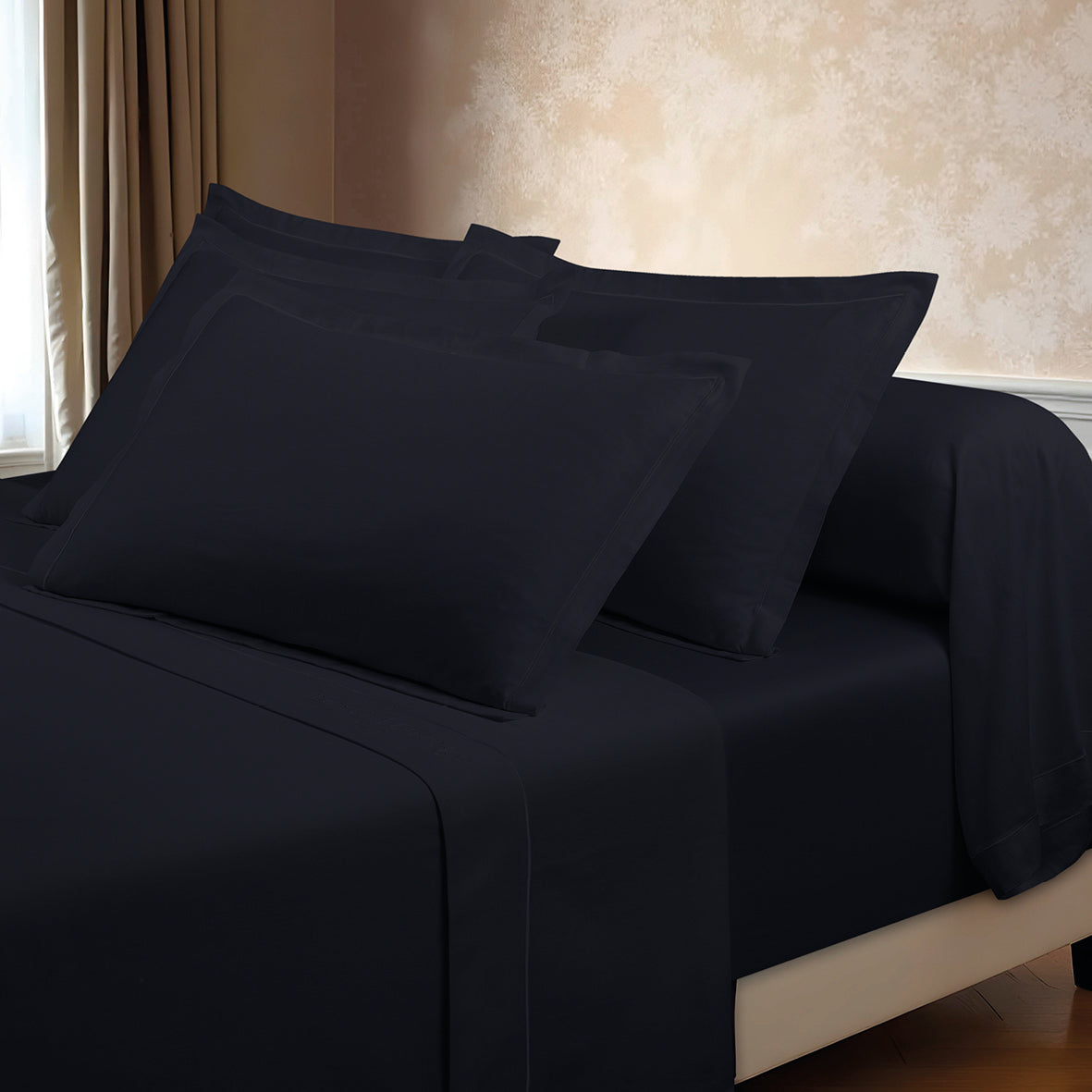 Sheet set cotton satin - Uni 1 baratta Blue 11