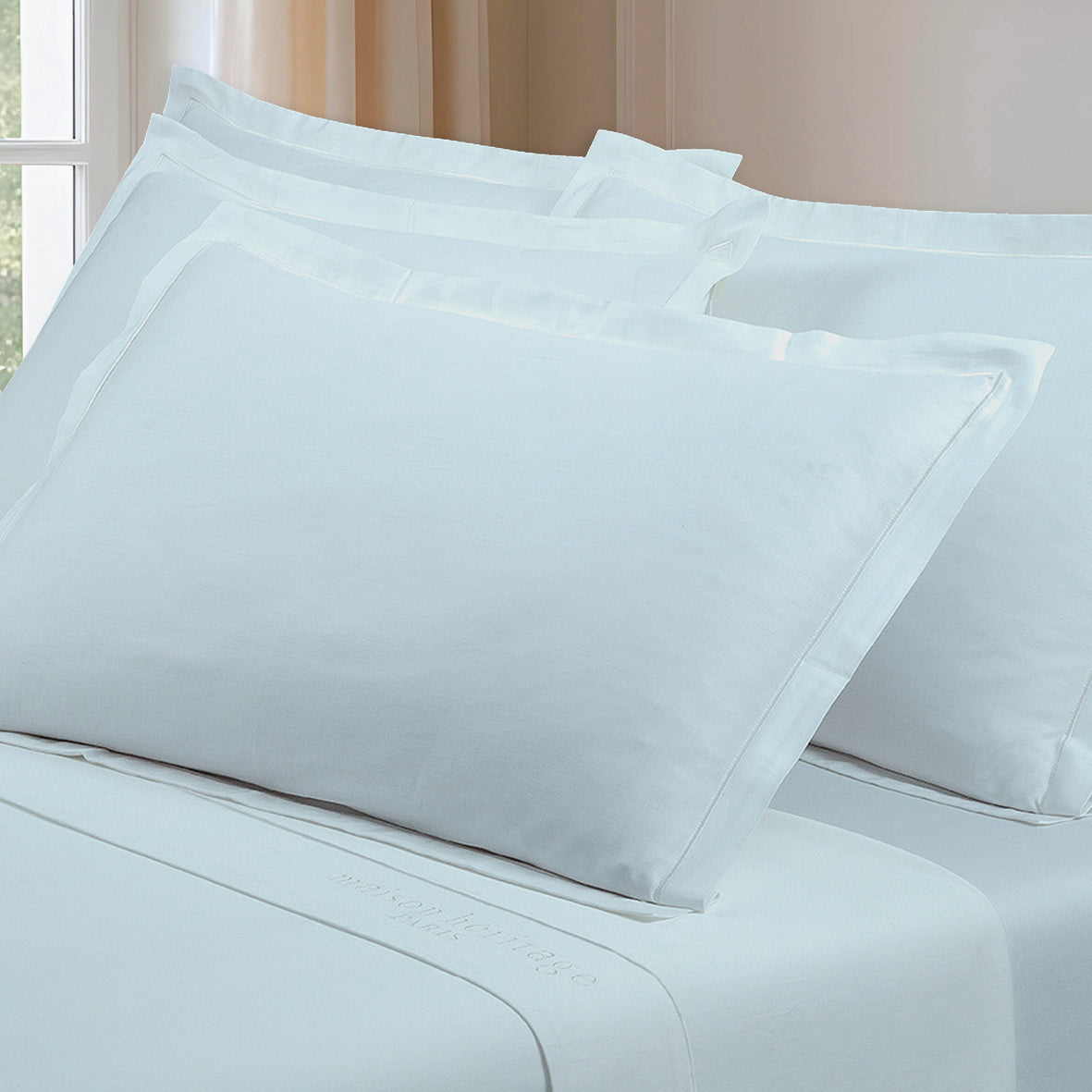 Taie d'oreiller satin de coton - Uni 1 baratta Vert 01