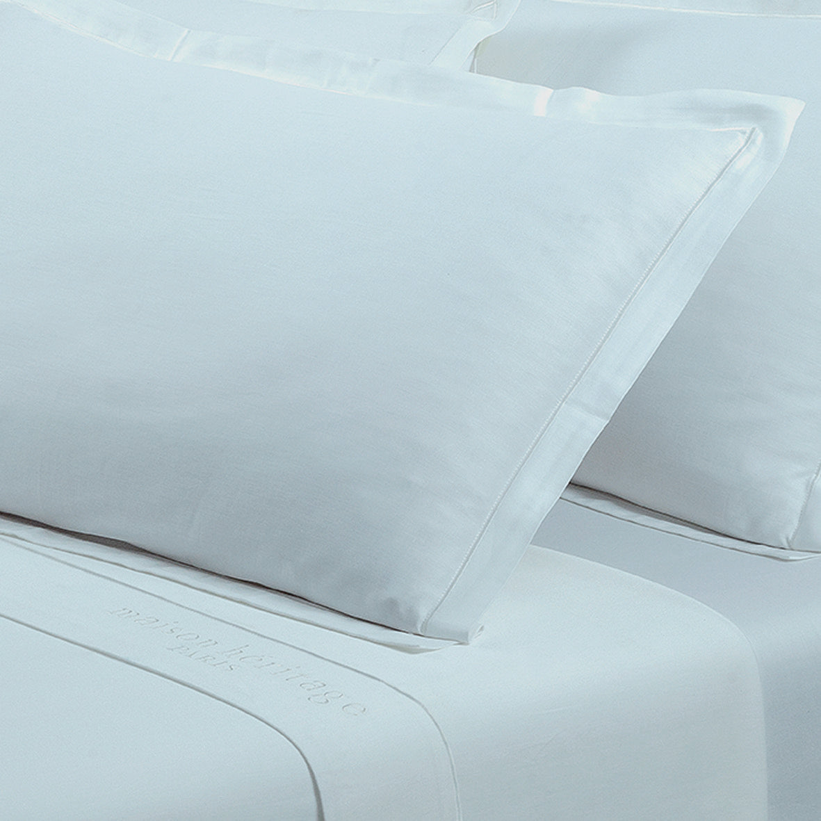 Taie d'oreiller satin de coton - Uni 1 baratta Vert 01