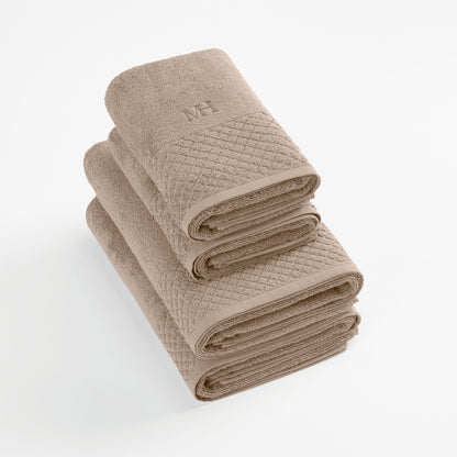 Hand towel + bath towel combed cotton LT - Eden Taupe
