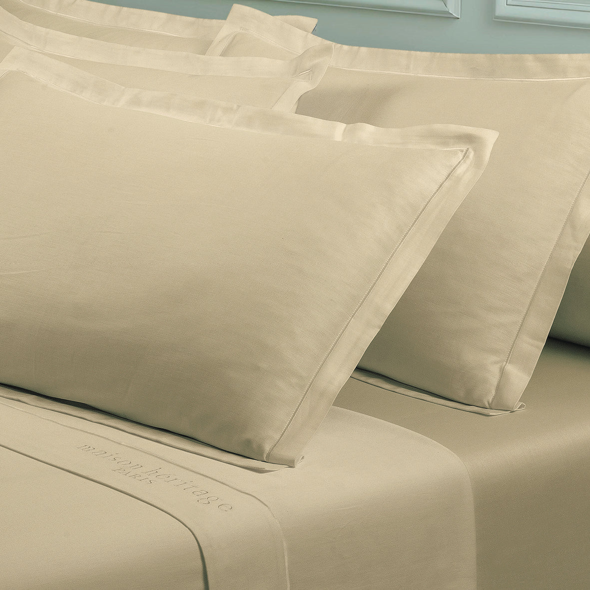 Taie d'oreiller satin de coton - Uni 1 baratta Vert 07