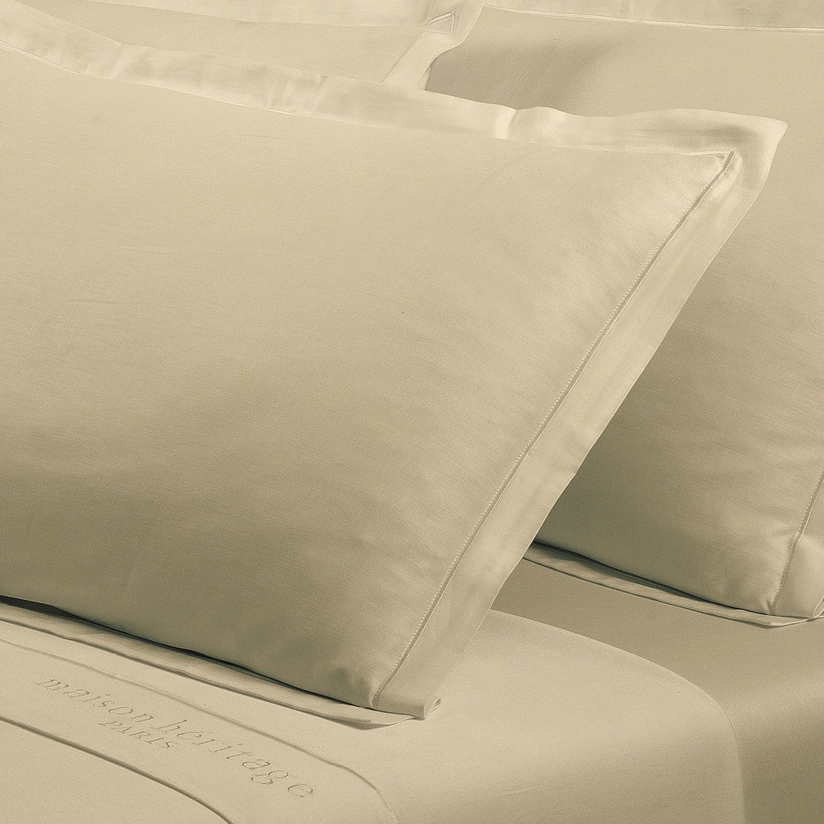 Taie d'oreiller satin de coton - Uni 1 baratta Vert 07