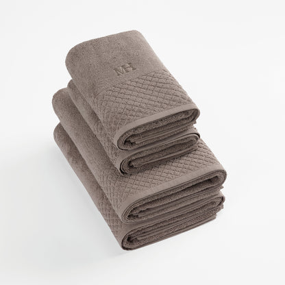 Hand towel + bath towel combed cotton LT - Eden Brown