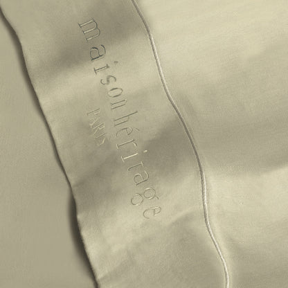 Drap plat satin de coton - Uni 1 baratta Vert 07