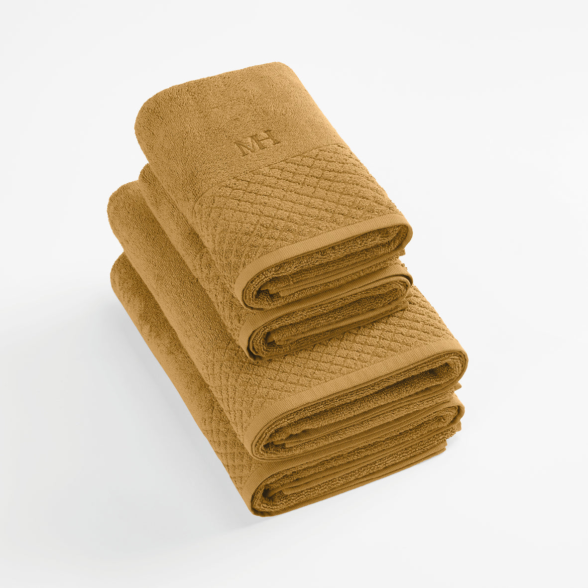 Hand towel + bath towel combed cotton LT - Eden Mustard yellow