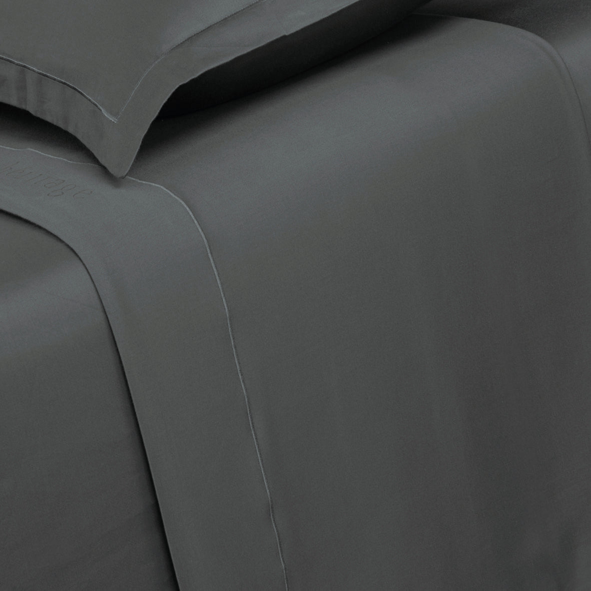 Drap plat satin de coton - Uni 1 baratta Gris 02