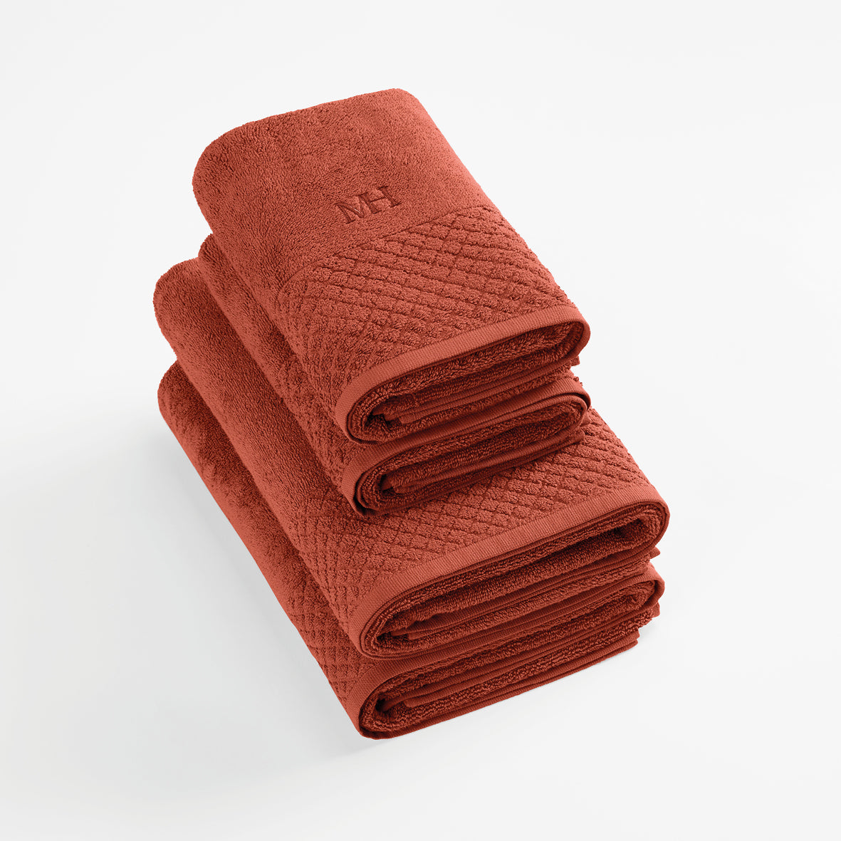 Hand towel + bath towel combed cotton LT - Eden Terracotta