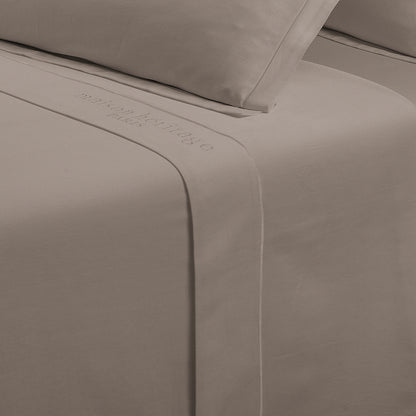 Drap plat satin de coton - Uni 1 baratta Taupe 01