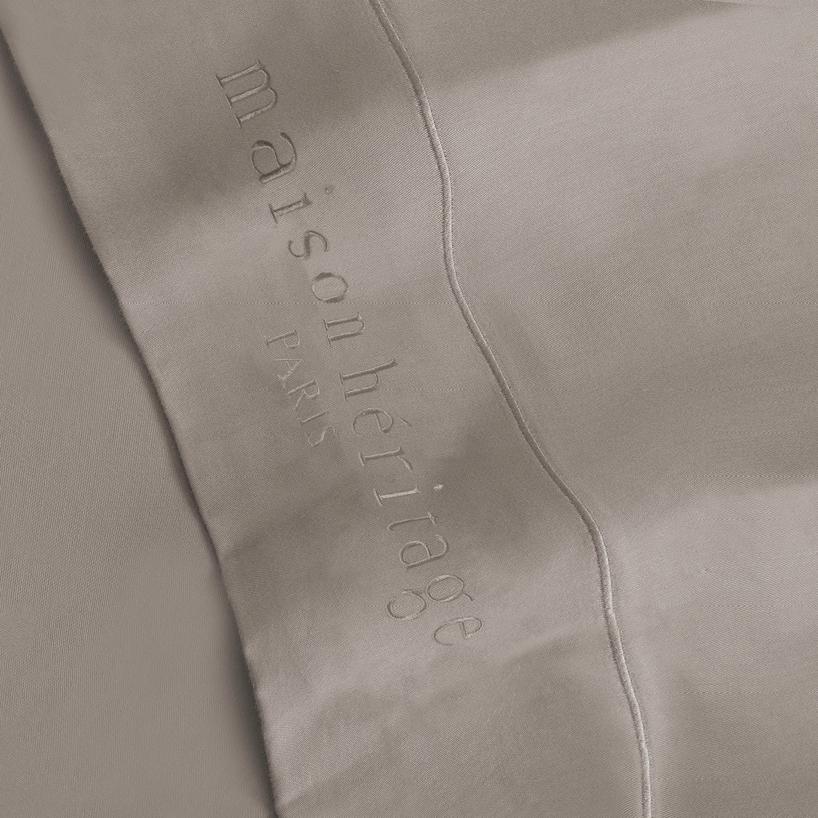 Ensemble de draps satin de coton - Uni 1 baratta Taupe 01