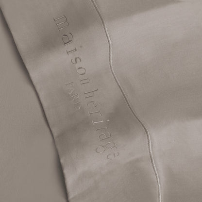 Ensemble de draps satin de coton - Uni 1 baratta Taupe 01