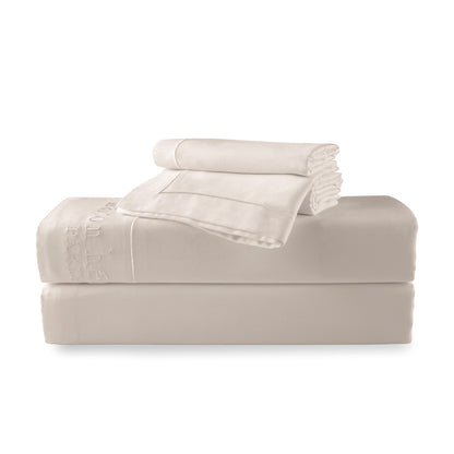 Ensemble de draps satin de coton - Uni 1 baratta Taupe 05