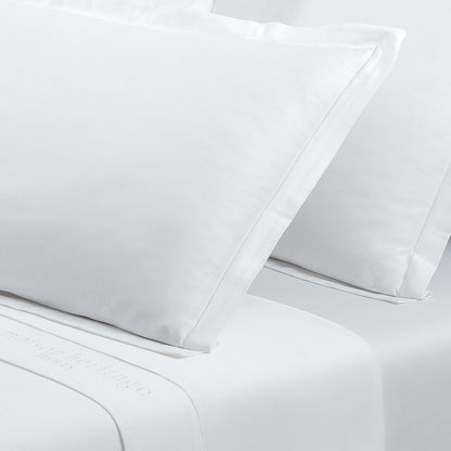 Taie d'oreiller satin de coton - Uni 1 baratta Blanc 01