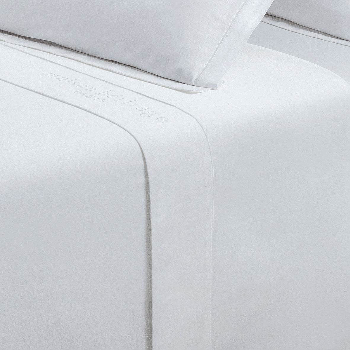 Drap plat satin de coton - Uni 1 baratta Blanc 01