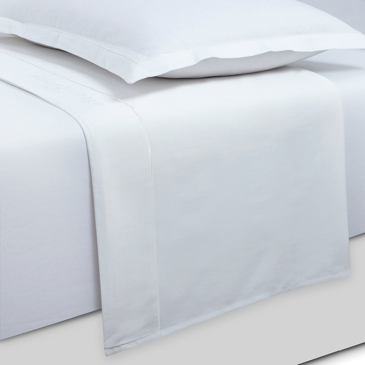 Ensemble de draps satin de coton - Uni 1 baratta Blanc 01