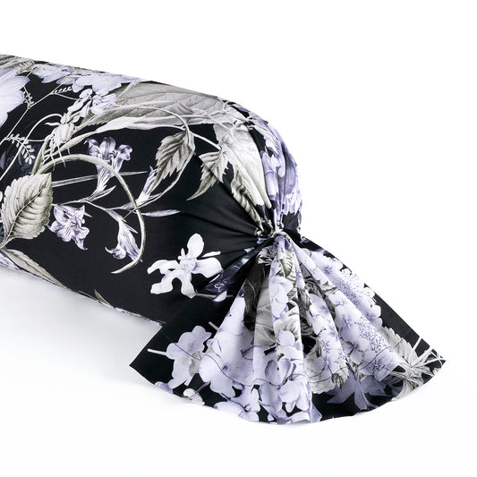 Bolster case cotton satin - Hortensia Dark blue