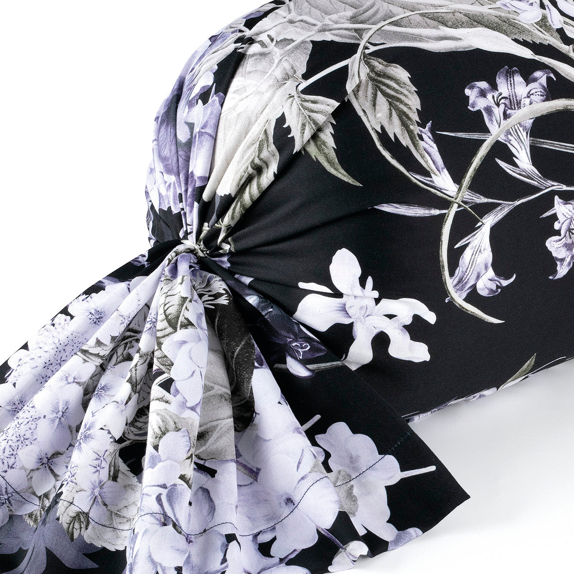 Bolster case cotton satin - Hortensia Dark blue