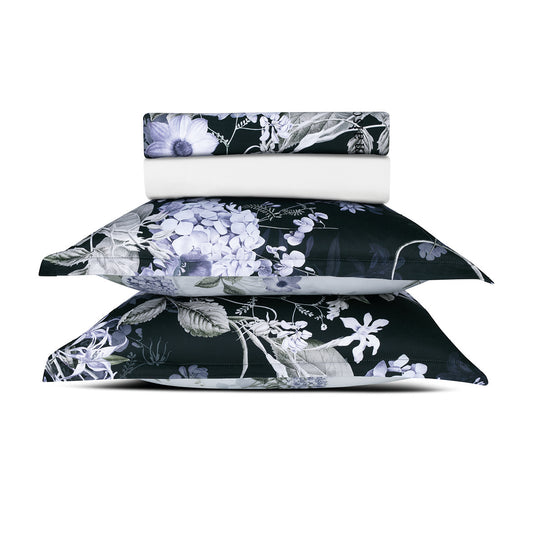 Sheet set cotton satin - Hortensia Dark blue
