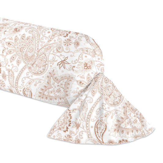 Bolster case cotton satin - Indienne Taupe
