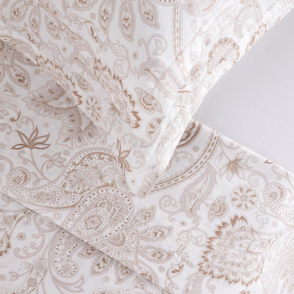 Ensemble de draps satin de coton - Indienne Taupe