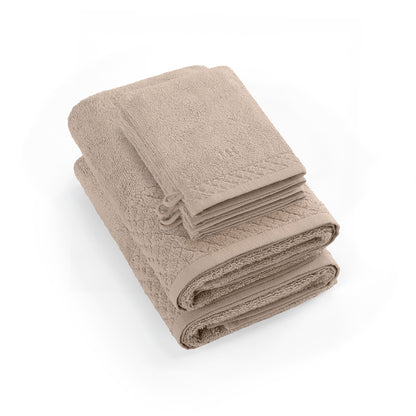 Complete bath linen set combed cotton LT - Eden - 6 pieces Taupe