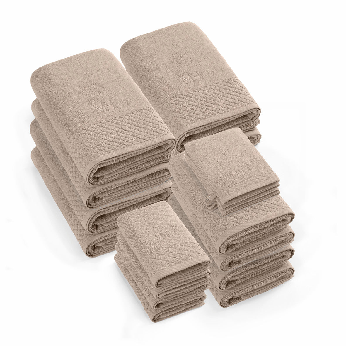 Complete bath linen set combed cotton LT - Eden - 20 pieces