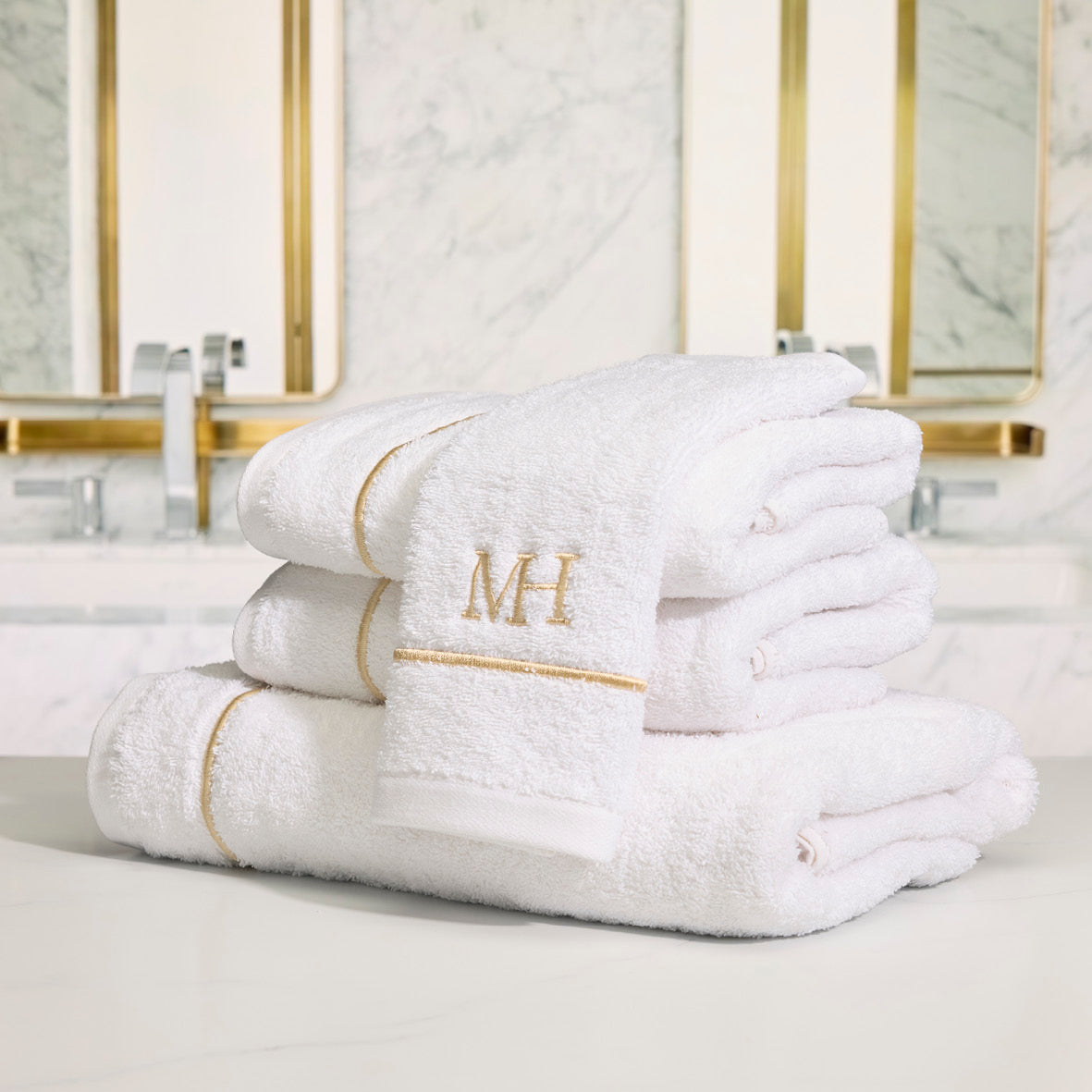 Washcloth combed cotton - John - 6 x (15 x 21 cm)