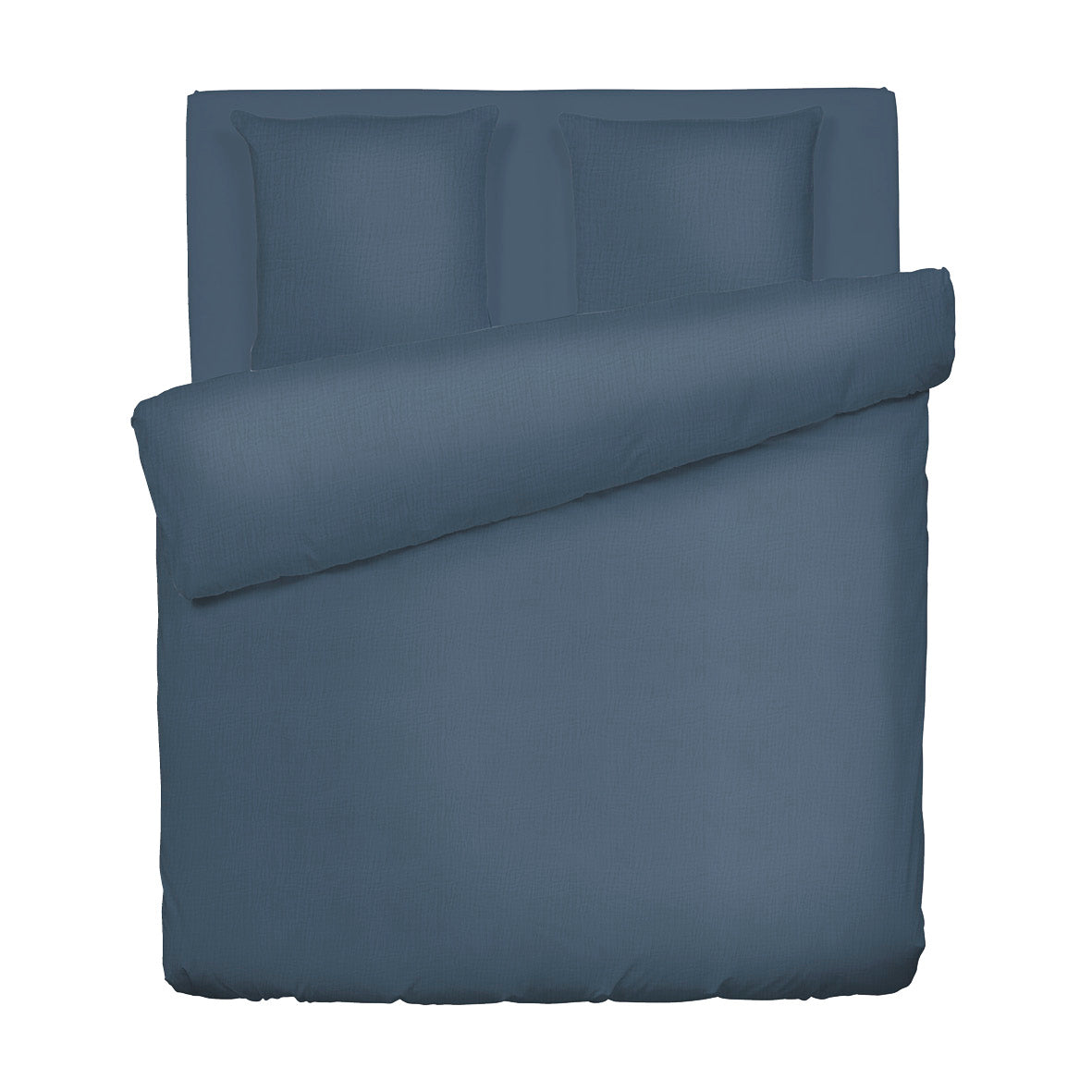 Duvet cover + pillowcase cotton gauze - Uni Blue 14