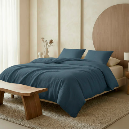 Pillowcase cotton gauze - Uni Blue 14