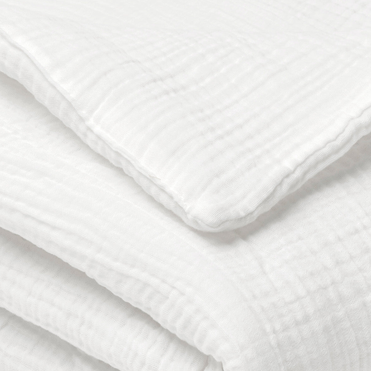 Blanket baby cotton gauze - Uni White 02 - 80 x 120 cm